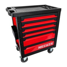 Servante atelier 6 tiroirs - Bac porte-outils - Fermeture sécurisée - 2 roulette