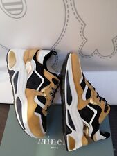   Minelli Baskets femme bi matière or & noir /37/36/ 38 NEUVES
