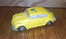 Voiture Miniature 1/60 Coccinelle Cox Volkswagen Jaune Vintage Majorette B-20 