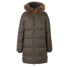 Longue Doudoune Énorme Unisexe Gertrude + Gaston Kaki Réel Fourrure Modèle