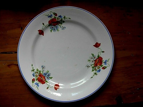 Plat rond ancien fleur - plat,