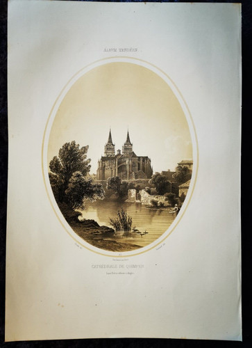 Gravure ancienne cathédrale - ancienne,