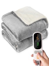 MalTec Couverture Chauffante Électrique réglable 180x160cm, 9 Niveaux gris 