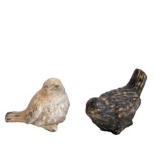 Ensemble 2 oiseaux résine à