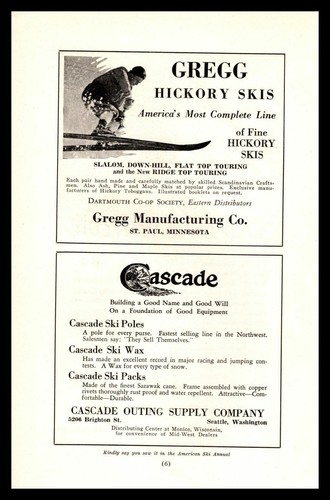 1938 gregg hickory skis st - hickory,