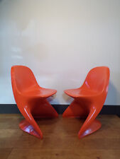 PAIRE CHAISE ENFANT CASALINO CASALA Alexander Begge-DESIGN 70 plastique orange