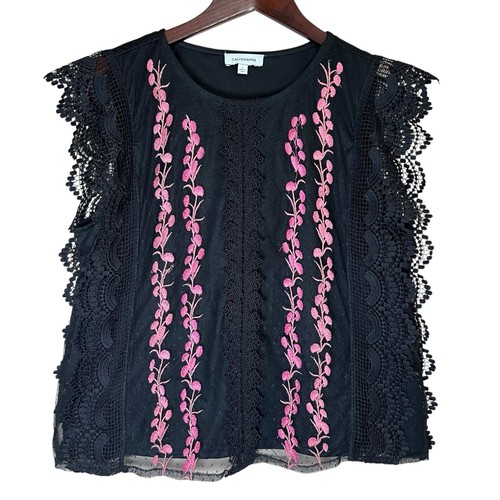 Calligraphie black lace - calligraphie, top