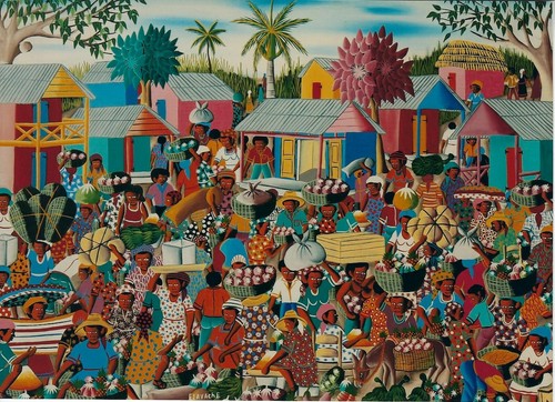 Tableau haïtien art - art, naif