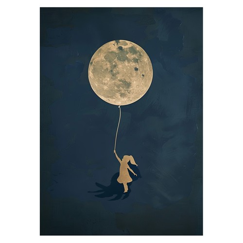 Affiche surréaliste ballon - affiche,