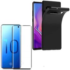 Coque Noir + Film Verre Trempé Intégral Pour Samsung Galaxy S10E,S10,S10 PLUS