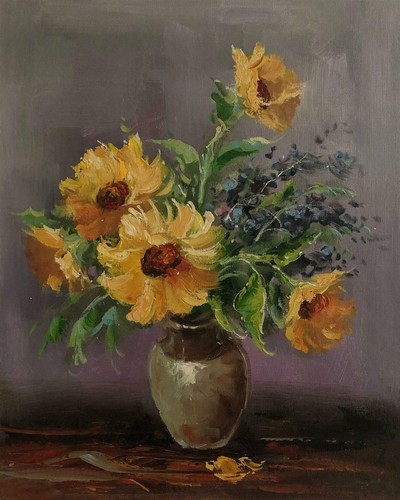 Still life flowers oil - still,