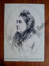 LEONTINE FAY Artiste dramatique MME VOLNYS  gravure 1876 antique print