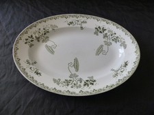 ANCIEN PLAT OVALE EN FAIENCE DE ST AMAND TERRE DE FER MODELE MODERNE STYLE