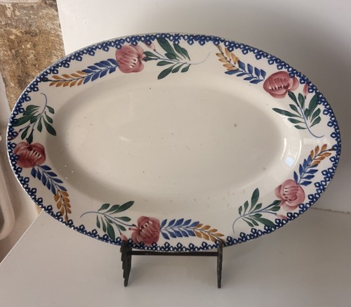 Plat ovale faïence longwy - plat,