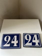 Ancienne plaque numéro rue  maison céramique 24