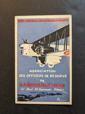 AVIATION carte de membre assos des officiers de réserve de l'aéronautique 1930