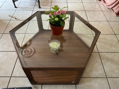 Table basse hexagonale bois - table, &