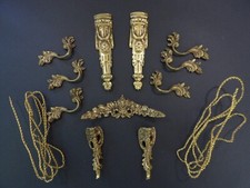 Ornements Bronze lot 13 pièces provenant commode arbalète ancienne meuble XIXe 