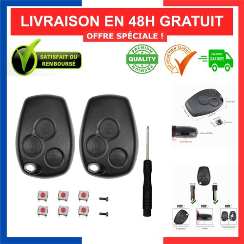 Coques clé renault - 3, boutons