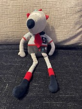 Doudou peluche souris sauthon 40 cm Mister bouh gris rouge etoiles TBE