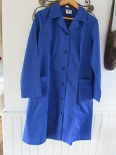 blouse  de travail vintage flory  cholet  coton bleu taille 44