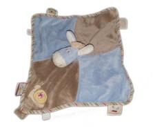 Doudou plat ane bleu taupe