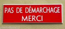 plaque gravée "PAS DE DEMARCHAGE MERCI" Format 29 x 100 mm
