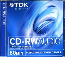 CDRW VIERGE REINSCRIPTIBLE TDK CD-RW80  POUR ENREGISTREUR MUSICAL DE SALON