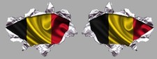 2 X DRAPEAUX BELGE METAL