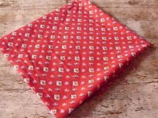 coupon tissu   " Provençal   "  rouge    64  X  115  cm