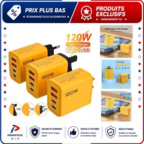 Chargeur usb ports 120w - chargeur,