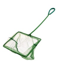 Forme carrée à manche spiralé pour Aquarium Poisson Épuisette de pêche Vert