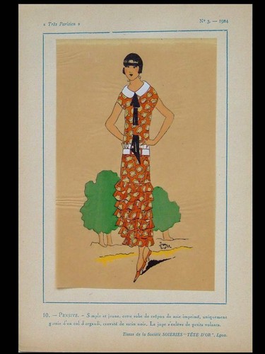 Robes art deco tete - deco,, d'or