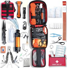 WONCROW ® Kit de Survie Complète + Trousse de Secours + Paille Filtrante + Sa...