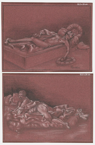 Dessins nus feminins vintage - dessins,