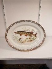 Ancien Plat Ovale Poisson