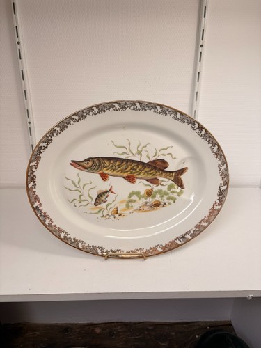 Ancien plat ovale poisson - ancien,