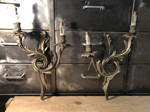 Paire appliques bronze - bronze, style