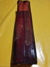 Vase Verre Rouge Moderniste Inclusions