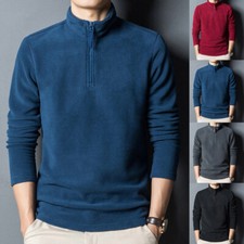 Men Tirtleneck Pullover Polar Fleece Long Manche À Manches Longues Tops /