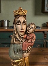 Sculpture sur bois polychrome