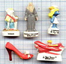 Lot Fèves GANDALF The Hobbit BABAR Le Petit Prince avion Schtroumpfette Escarpin