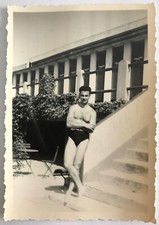 PHOTO ANCIENNE - VINTAGE SNAPSHOT - HOMME TORSE NU MUSCLE MAILLOT BAIN - MAN