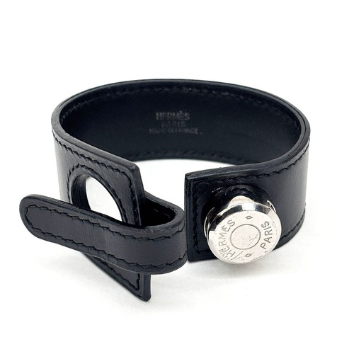 Hermes bracelet cuir noir - bracelet,