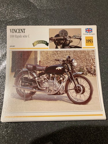 Carte fiche moto collection - moto,