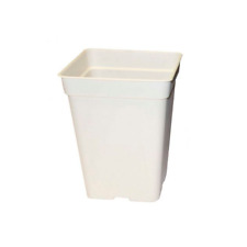 Pot carré blanc de culture pour plantes - 18x18x25cm (5,5L)