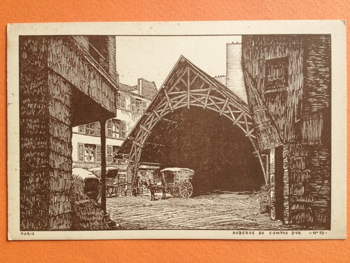 Cpa gravure dessin litho - litho,