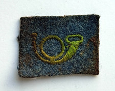 INSIGNE ÉCUSSON À BRODER WW1 CHASSEURS ALPINS 1914-1918 COR DE CHASSE VERT