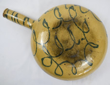 ANCIEN GRAND POELON EN TERRE CUITE VERNISSEE A DECOR JASPE 1920 VALLAURIS N°8