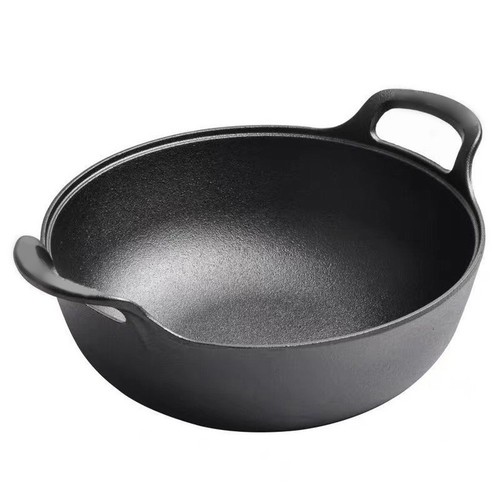 Wok fonte fond - en, plat